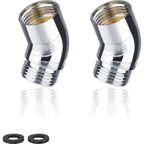 Adaptateur, 2 Pièces 135° Coude Inclinaison Adaptateur de Pommeau de Douche, Laiton Douchette Adaptateur, Convient aux Douchettes à Main (1/5)