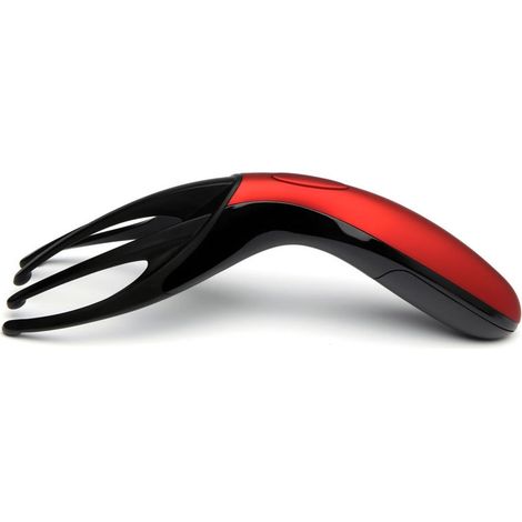 Ensemble d'accessoires de salle de bain multifonctionnels noir et rougemasseur pour le corps et la tête, nettoyeur de visage vibrant électrique portable (1/4)