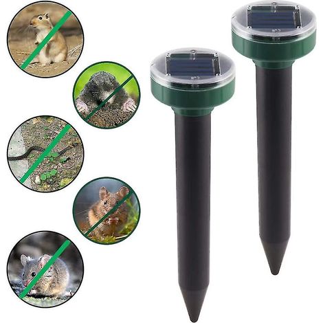 Répulsifs solaires ultrasoniques pour serpents et souris, répulsifs contre les rongeurs (lot de 2)