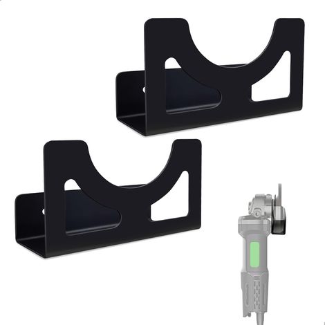2 Pièces Support Mural pour Meuleuse d'Angle avec Organisateur de Fil, Lot de Robustes pour Outils d'Atelier (Couleur: Noir, Dimensions: 12 x 7 x 4 cm) (1/5)