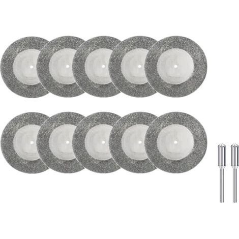Trade-Shop 10x Mini Diamant Trennscheiben Ø 50mm + 2x Dorn für Dremel Proxxon D29 / zum Schneiden von Stein Glas Keramik Fliesen Edelstein Metall (1/5)
