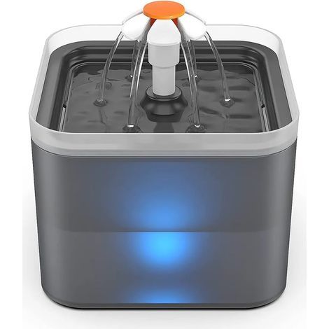 Katzenwasserspender, ultraleiser 2-Liter-Wasserspender mit LED-Beleuchtung, Aktivkohlefilter, Wasserspender für Katzen und Hunde (1/5)