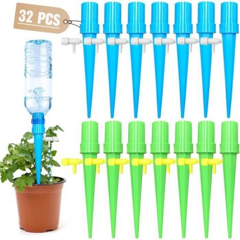 32 pcs Goutte à Goutte Bouteille, Arrosage Goutte a Goutte avec Vannes Réglables Irrigation Systeme Arrosage, Arroseur Automatique (1/4)