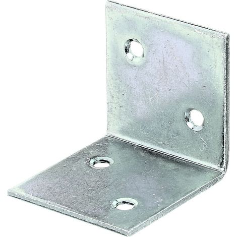 Équerre de fixation renforcée – 40 x 40 x 40 mm – acier galvanisé Sendzimir – Marque (1/2)