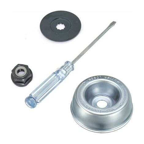 Kit de Maintenance d'accessoires pour Adaptateur Tondeuse à Gazon pour Stihl Rondelle de Butée, Plaque de Support, écrou de Collier Tournevis de Maintenance kit Fixation de l'adaptateur de lame, 4 Pcs (1/5)