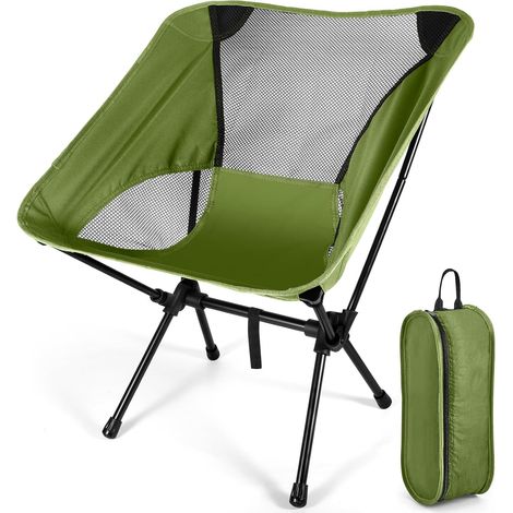Chaise Pliante Camping, Chaise Pliante Ultralégère et Portable, Chaises de Camping avec Sac de Transport, pour Barbecue, Pique-Nique, Pêche (1/4)