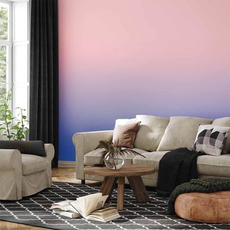 Tapete artgeist Pink Dawn Farbverlauf rosa blau 250x175 cm