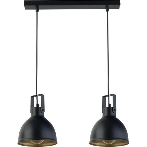 Suspension loft double spots Mars noire/or 2xE27 Sigma (1/3)