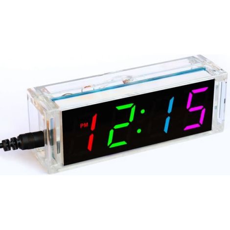 Kit Horloge Électronique - 4 Tubes Numériques - Affichage Multicolore - Montage DIY - Rouge - 1 Pièce (1/4)