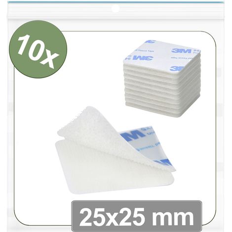 Quadrios 25CA670 Klettpunkte zum Aufkleben Haft- und Flauschteil (L x B) 25 mm x 25 mm Weiß 10 St.