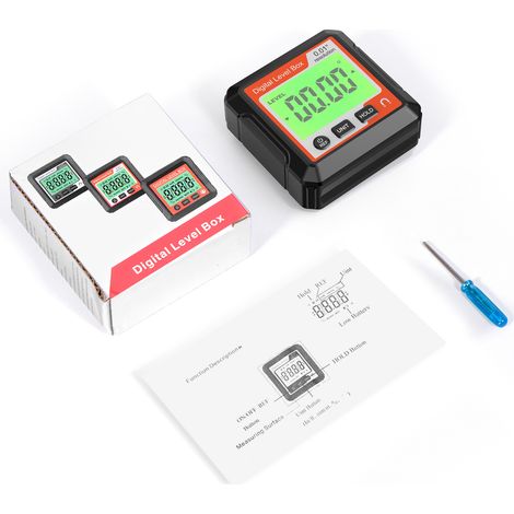Niveau à bulle numérique, rapporteur d'angle électronique avec base magnétique et écran LCD, inclinomètre de précision. (1/5)