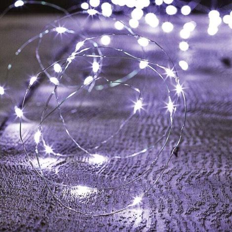 Guirlande cuivre LED à , XU,piles - 1.05 mètre - Blanc Froid, produit de haute qualité, longue durée de vie, économe en énergie, sans UV, conforme à CE/RoHS , satisfaction garantie - KZQ (1/4)