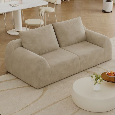Divanetto 190 cm color kaki in ciniglia, imbottitura in schiuma e senza montaggio (1/5)