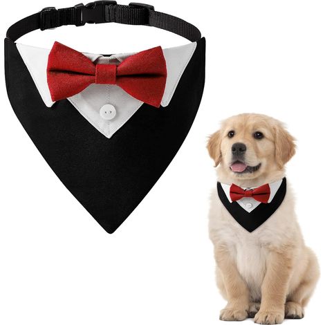 Formelles chiens Smoking Bandana rouge avec Fliege pour chiens (1/5)