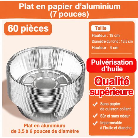 Plats Aluminium Friteuse Air Fryer 7 pouces 60 pièces plats en aluminium universels 3,5-6 litres modèle amélioré avec vaporisateur offert 1 kg – Livraison gratuite