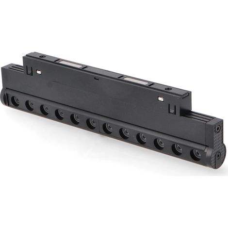 IluminaShop - Foco Lineal Puntos LED Negro 12W para Carril Magnetico Monofasico Detail Chip Osram 48V CRI 90 UGR 17 Serie Detail  Blanco Calido 3000K (1/2)