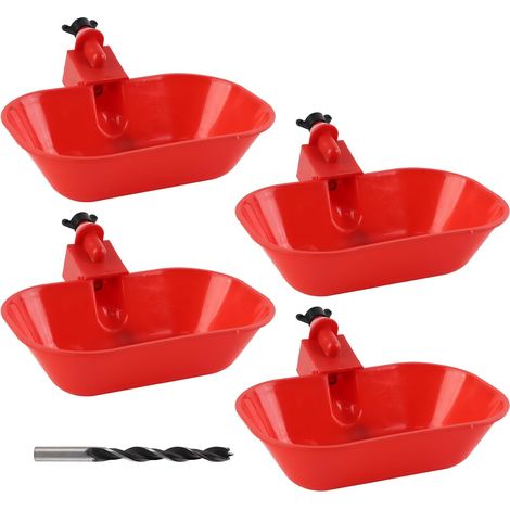 4 Pièces Abreuvoir Poules Automatique Kit, Abreuvoir Volaille Automatique pour Tasses pour Poussins Cailles Canards Bird(15 X 10 X 4.5cm) (1/4)