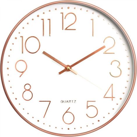 30 CM Silent Non-Ticking Large Decorative Wall Clock for Kitchen, Living Room, Bedroom, Office (Rose Gold) (1/5)