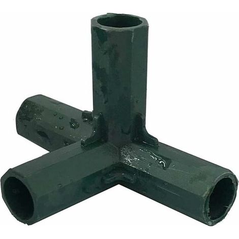 [NEVER USED] 4Pcs Right Angle 4 Way Fitting Build Heavy Duty Greenhouse Frame Furniture Connectors Tent Connection Garden Framework Cages Corner Connector