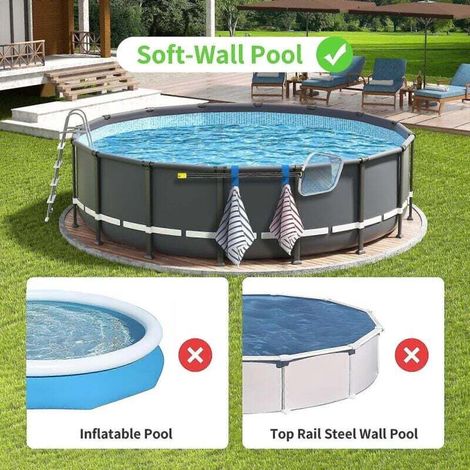 Lot de 2 supports de filet écumoire pour piscine, support de poteau de piscine hors sol, accessoires de piscine hors sol, crochets de poteau de piscine télescopiques réglables, piscine Br (1/3)