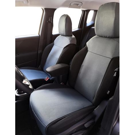 Lupex shop - Coprisedili Auto Coppia Anteriore su Misura Compatibili per Renegade, prodotto Made In Italy, Airbag Compatibile, tessuto poliestere, colore Grigio (1/4)