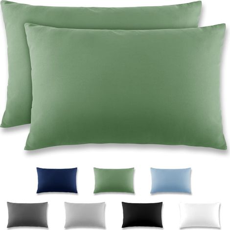 Taie Oreiller 50x70 Herbe Verte - Lot de 2 Taies d'Oreillers 50 x 70 Carré en Microfibre Brossée, Housse Oreiller Coussin Oreiller avec sa Fermeture à Rabat (sans Fermeture Éclair) (1/5)