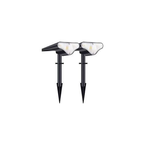 Spot Solaire Extérieur, LED Lampes Solaires Etanche IP66, Projecteur Solaire Réglable 650LM , Lumière Chaude pour Jardin, Cour, Allée, Chemin, 2 Pack (1/5)