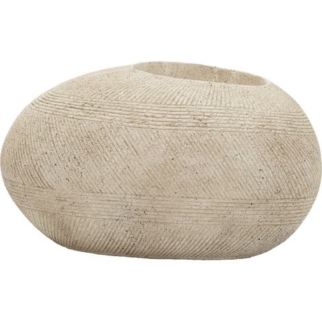 P/Vaso da Esterno Stone in Polyresin - Texture Effetto Roccia, Grey 54,5x42,5x30 cm - Sofisticato e Resistente - Moden