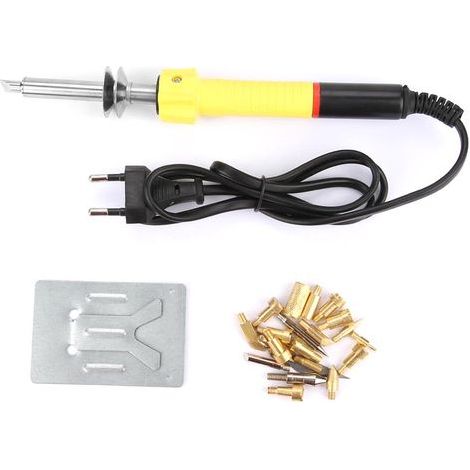 Pyrographie-Holzgravurstift 220V mit Spitzen und EU-Stecker (Gelb) (1/5)
