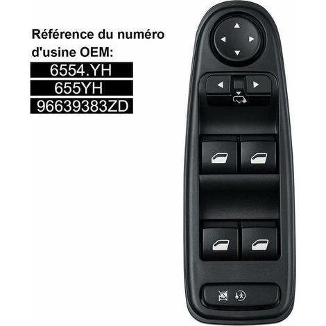 Commande Leve Vitre C4 Picasso 6554.YH Commutateur Interrupteur Bouton Lve Vitre Pour Citroen C4 Grand Picasso (1/4)