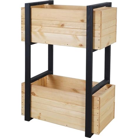 Jardinière Konny - 70 x 38 x 97 cm - Pin - 100% avec Teinture pour Bois à Base d'eau et sans substances nocives (1/2)