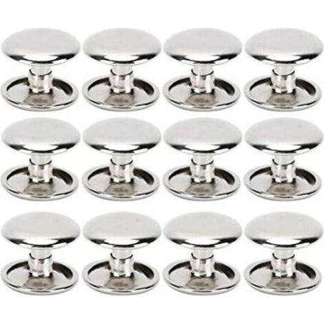 Lot de 200 rivets tubulaires en métal à double tête pour cuir, réparation, sacs, ceintures, chaussures, couture, décoration, 12 x 10 mm (argent)