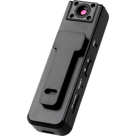 Mini-caméra 1080p, objectif rotatif à 180°, enregistreur portable corporel, enregistreur de vision nocturne pour forces de l'ordre (1/5)