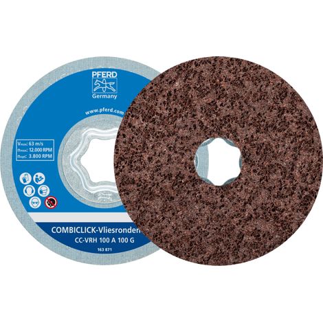 PFERD COMBICLICK harte Vliesronde CC Ø 100mm A100G für Feinschliff und Finish mit Winkelschleifer 10 Stk (1/5)