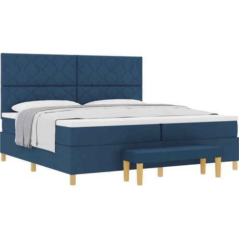 Maison Exclusive - Letto a molle con testiera Blu 200 x 200 cm Tessuto (1/5)