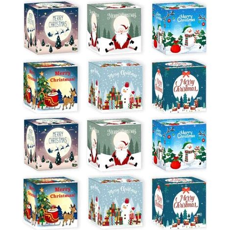 12-teilige Weihnachtsgeschenksets, 3D-Geschenkboxen, Papierboxen für Weihnachtsgeschenke, Weihnachtsgeschenksets (1/4)