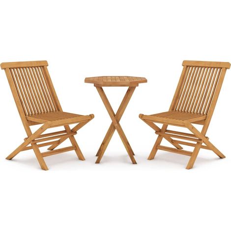 Ensemble à manger de jardin 3 pcs,Salon de jardin Bois de teck massif CFW59220 (1/5)