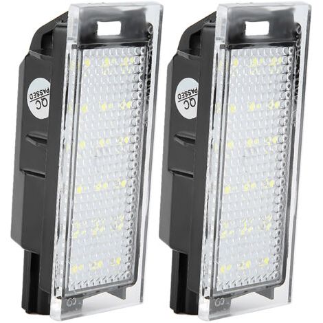 Éclairage plaque d'immatriculation LED 18 perles – Lot de 2 ampoules CanBus sans erreur – Compatible Clio, Mégane, Laguna