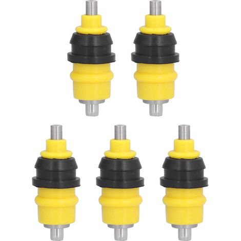 Lot de 5 abreuvoirs en acier inoxydable pour poules, canards et oies, avec vanne à bille automatique et tétine. (1/4)