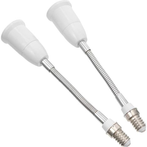 2Pcs E14 to E27 Extension Socket Light Bulb Holder Adapter Bendable Screw Base Adjustable Home Lamp Holder 19-5cm