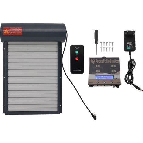 Automatic Chicken Coop Door Opener with Timer and Light Sensor, EU Plug 100-240V, Grey (1/5)