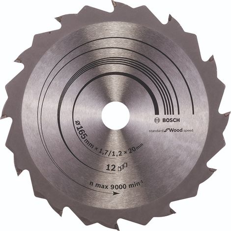 BOSCH DISCO SIERRA SPEEDLINE FOR WOOD 165 X 1.7 X 20D: 12FZ/WZ