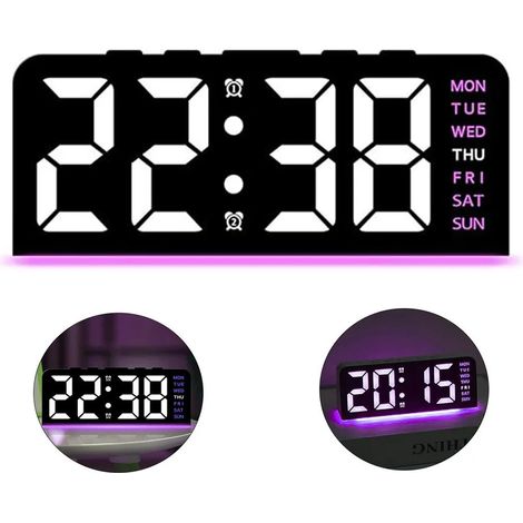 Orologio digitale a LED – Sveglia multifunzione, visualizzazione della data, visualizzazione della temperatura e retroilluminazione