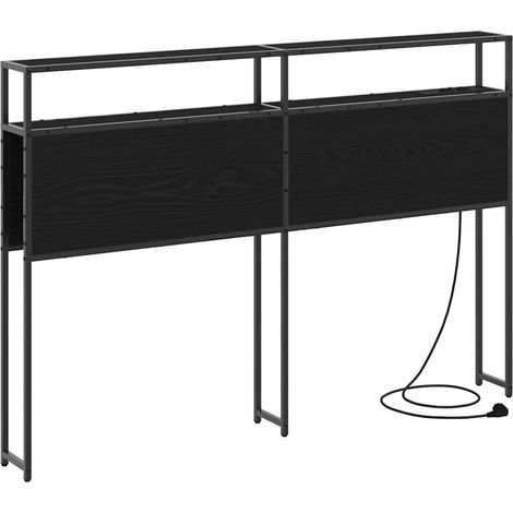 Stauraum-Kopfteil Schwarz Eichen-Optik Holzwerkstoff vidaXL