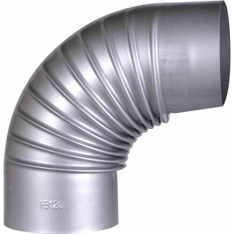 FireFix Ofenrohrbogen 90° Ø 120 mm feueraluminiert gerippt Rohr Bogen Ofen Kamin (1/2)