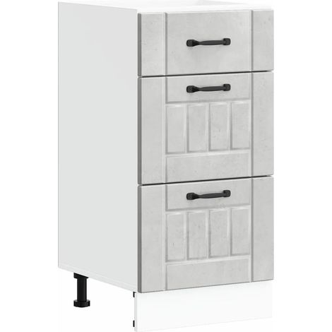 Mobile da cucina Lucca spazio ottimizzato piedini regolabili 40 x 46 x 81,5 cm legno composito grigio cemento 020050468