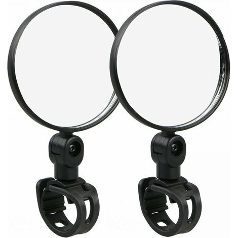 2PCS Motorcycle Bike Rearview Mirrors, Wide Angle Convex Reflectors, 360 Adjustable Silicone Quick Release Rearview Mirrors (1/4)