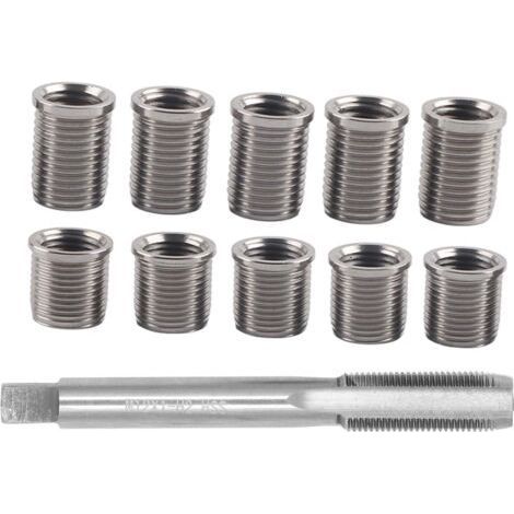 Kit de herramientas para reparar roscas de bujías M10x1.0 y M12x1.0 con 10 mangueras de acero inoxidable. Compatible con motores de gasolina y diésel. (1/5)