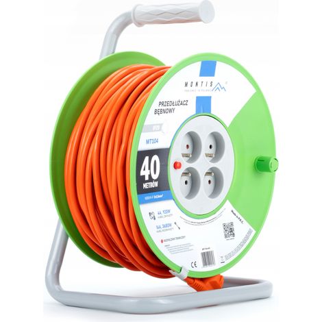 Verlängerungskabel 40 m 3x1,5 auf Trommel 3680 W IP20 (1/2)