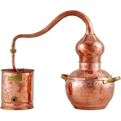 Alambic Premium en Cuivre 2L - Distillateur Artisanal Haut de Gamme, Destille Alembic pour Distillation Maison, Fabrication Manuelle, Durable et Élégante